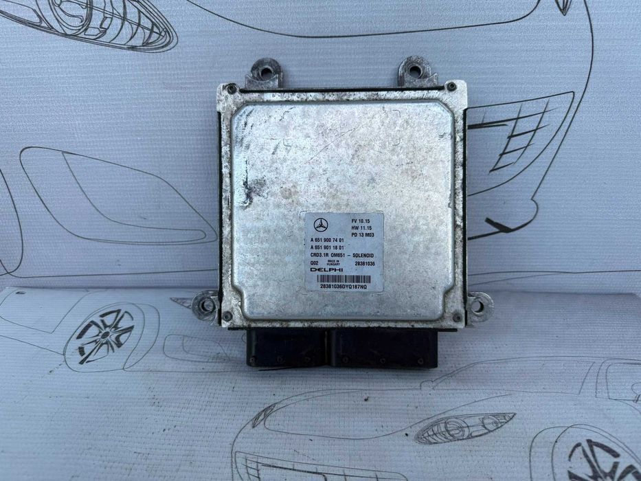 Calculator Motor ECU Delphi CRD3.1R OM651 Mercedes-Benz C W204 2.2 Diesel A6519007401 / A6519011801 2008 / [2007-2014] / (5B2)