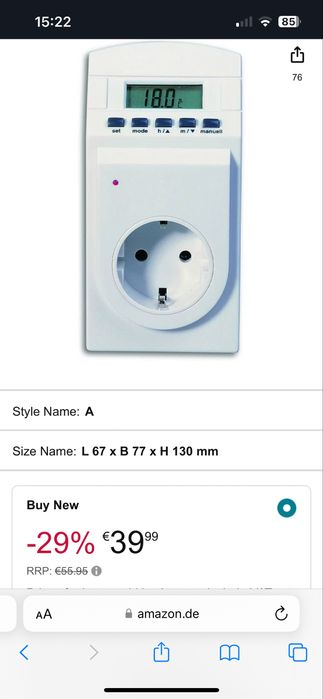 Priza smart cu Termostat si timer, programabila