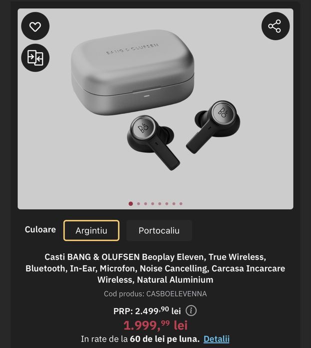 Bang & Olufsen Beoplay Eleven – Noi, Nefolosite, ANC, Wireless