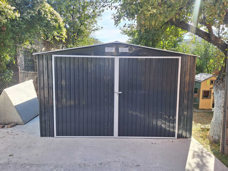 Метален гараж за автомобил Kingston цвят Антрацит 5.4х3.8х2.3м 19.6квм