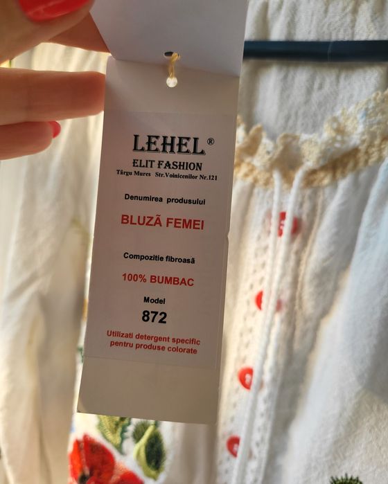 Ie tradițională femei, Material: 100%  BUMBAC, noua cu etichetă