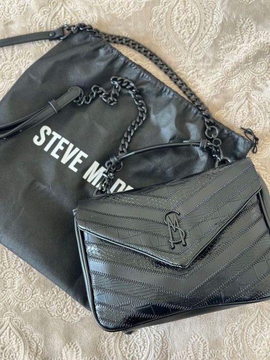 STEVE MADDEN Черна кросбоди чанта