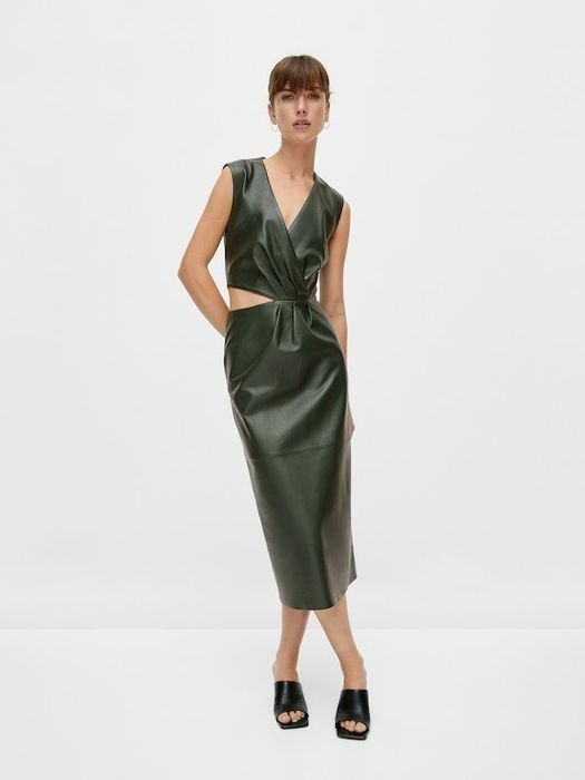 Rochie din piele Massimo Dutti limited edition