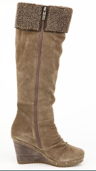 Женские сапоги, натуральный нубук.