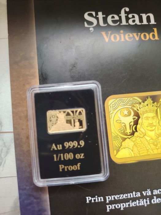 Medalion aur miniatura Stefan Cel Mare -aur pur