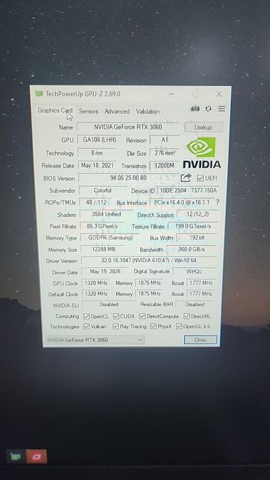 Продам видеокарту RTX 3060 12gb
