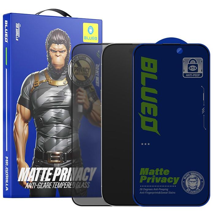 Blueo full cover anti-peep matte glass iphone 17