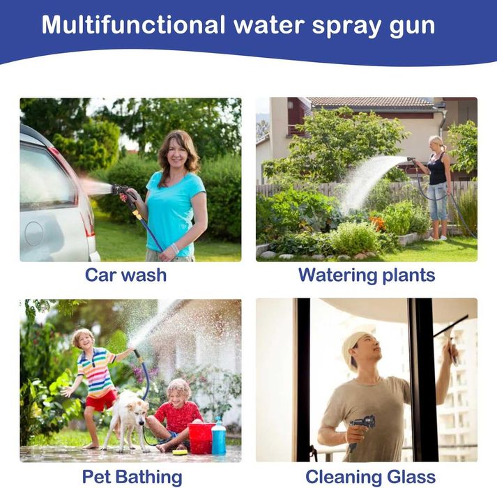 НОВ! Разтегателен градински маркуч 15 м с пистолет – 7 функции