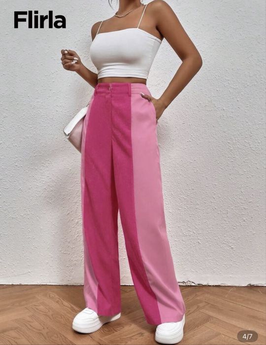 Нов розов широк панталон