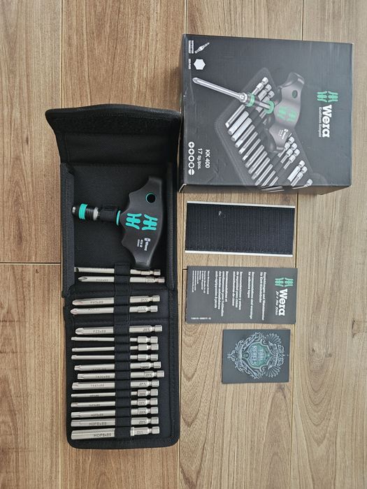 Set surubelnita cu maner in T 17pcs WERA KK 400