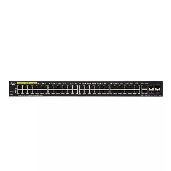 Суич Cisco SG350-52P, 1000Mbps, 48 порта, 48x 10/100/1000 (PoE+) + 2x