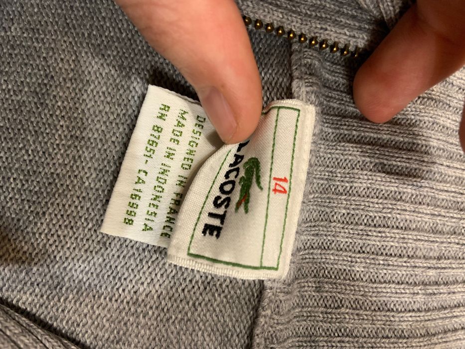 Lacoste Суитшърт с яка – Сив, с малки дефекти