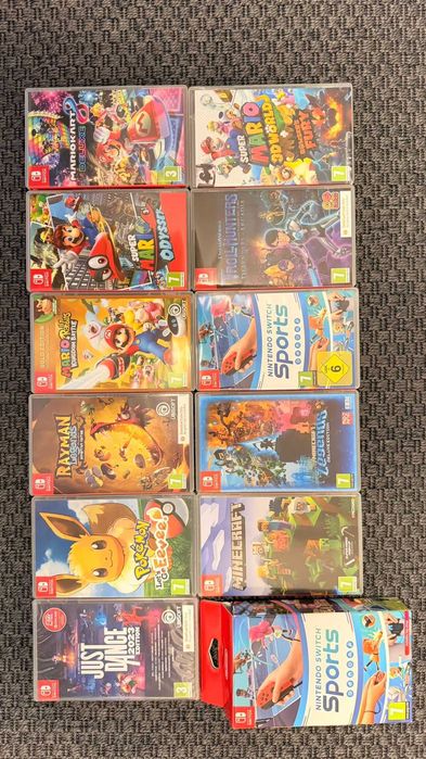 Nintendo switch oled - volan mario kart - 11 jocuri - manete separat pokemon gold