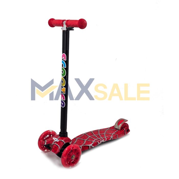 Детска тротинетка с 3 светещи колела Спайдърмен колело скутер триколка