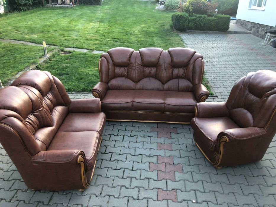 Canapele set 3, 2, 1, extebnsibil, piele ecologica