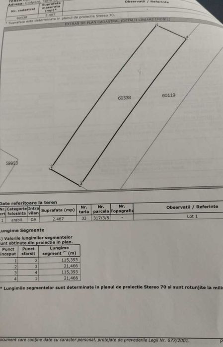 Teren Ciolpani intravilan - Ilfov 2467 mp -  langa padure, acces DN1, utilitati in cartier