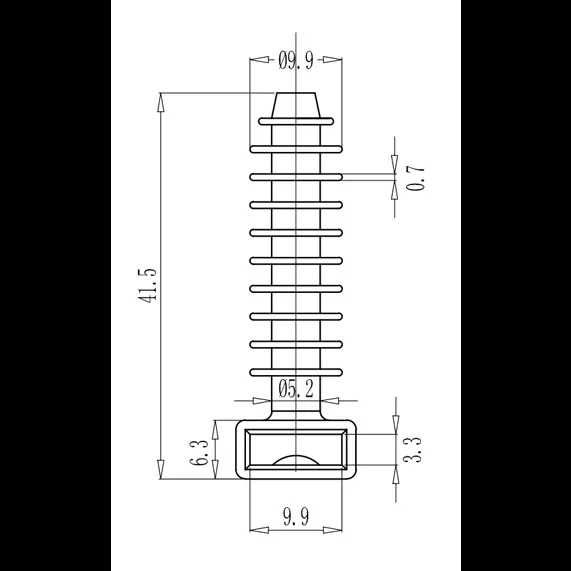 Дюбель "колье" для нейлоновых стяжек, 6мм, 100шт