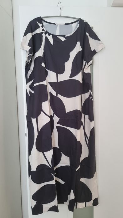 Rochie floral alb /negru xxl