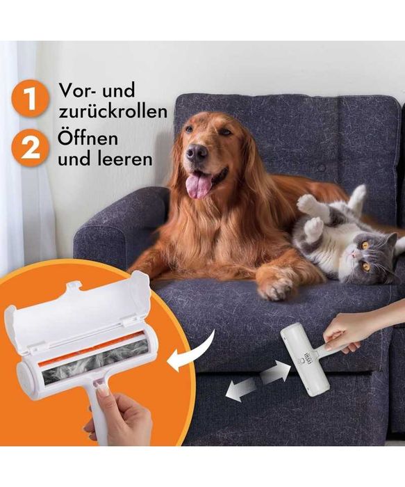 Rola pentru curatare par de animale, alb, Fussel Monster