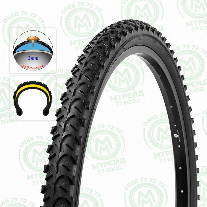 Външна вело гума WRANGLER (20x1.95) (24x1.95) (26x1.95), Защита от спукване - 3mm