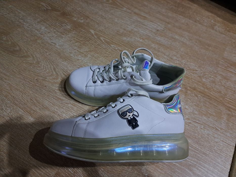 Karl  Lagerfeld  Дамски  Кожени  Обувки  с  Холограмни  Детайли 38