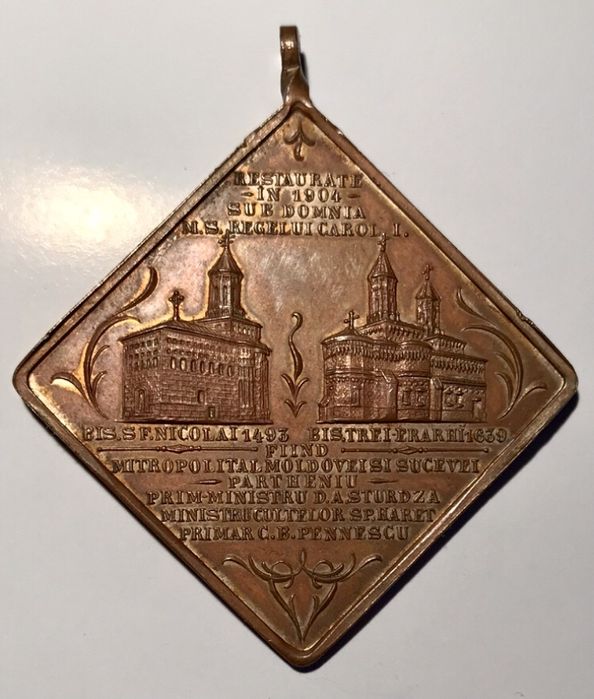Medalie Carol 1 1904 Rest  Bis Sf.Neculai si Trei Ierarhi din Iasi