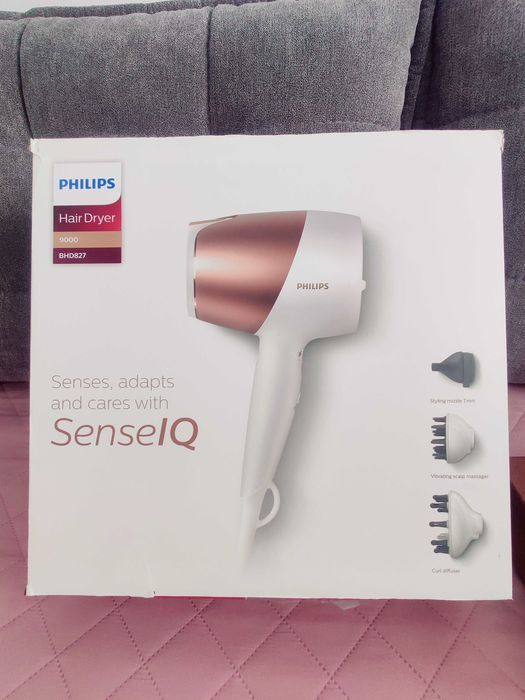 Uscator de par Philips Prestige BHD827/00, Senzor SenseIQ