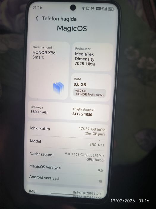 Honor x9 Smart 8+8 256 talik
