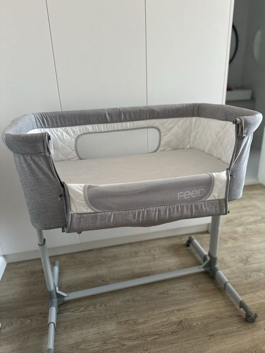 Patut co-sleeper, Feedo, Pliabil + saltea cocos- singurul si pt paturi inalte
