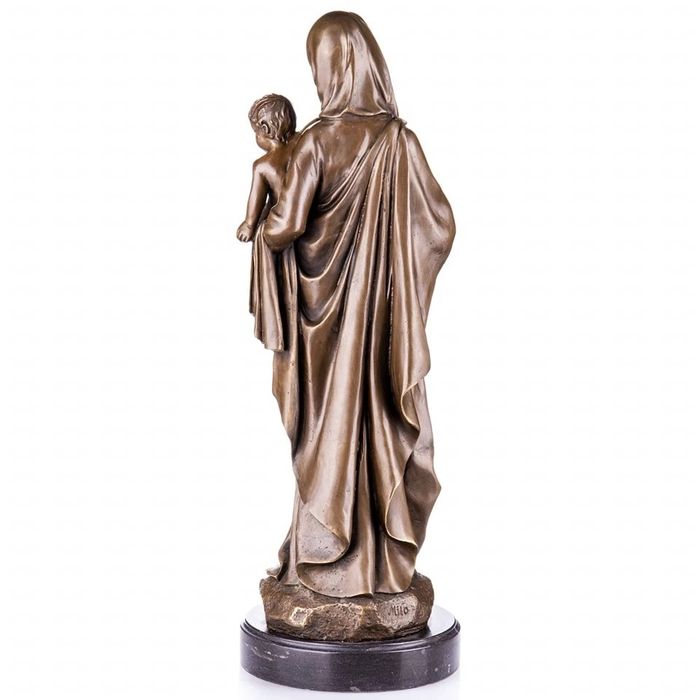 Statueta bronz- "Fecioara Maria cu pruncul Iisus "