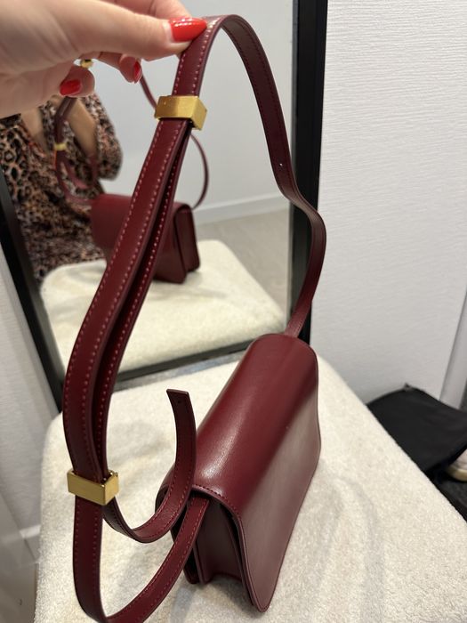 Сумка кожанная бордовая