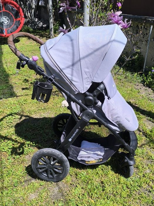 Количка KinderKraft Xmoov 2023, 3в1, Светло сива