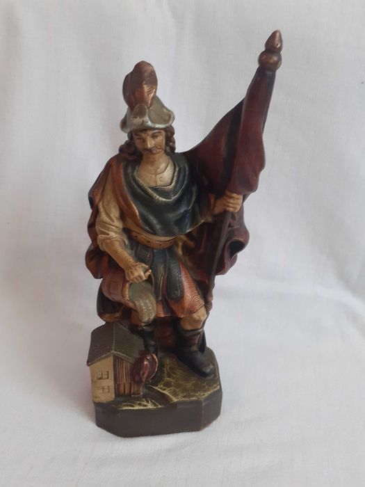 statueta lemn Sfantul Florian 34 cm