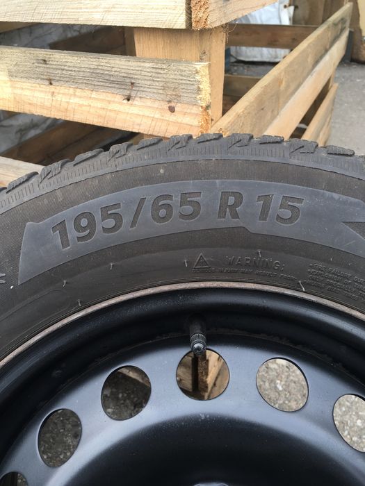 Roți de oțel cu anvelope 195 65 R15 M+S 5x112 Vw Seat Audi Skoda