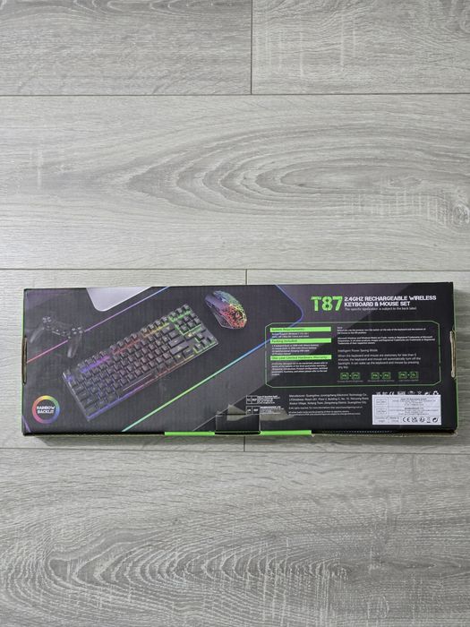 Set Gaming Wireless ZIYOULANG T87 – Tastatură + Mouse + Mousepad (QWERTY, RGB)