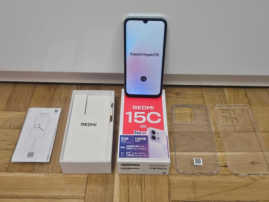 Redmi 15c 128gb 8GB RAM Чисто нов! Два кейса и протектор.