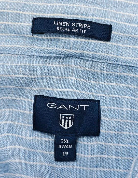 GANT 100% Ленена Оригинална мъжка синя риза размер 3XL / XXXL
