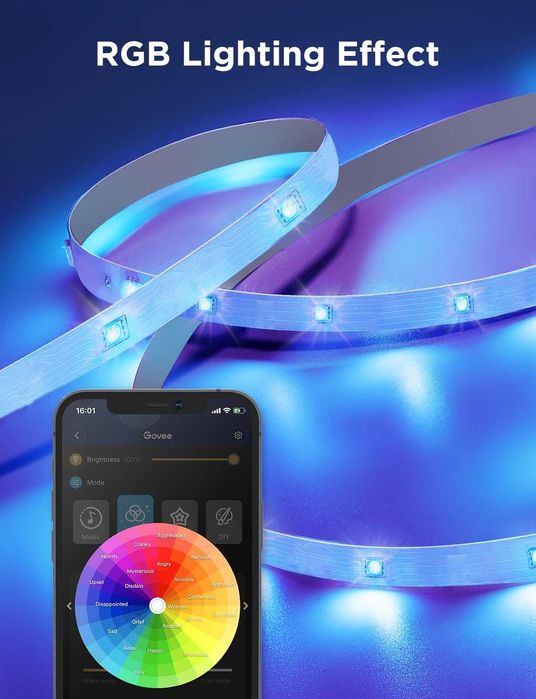 Govee H615B интелигентни RGB LED ленти, Wi-Fi, Bluetooth, дистанционно