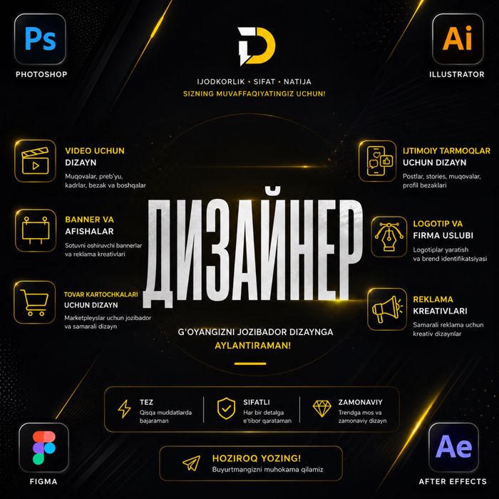 Arzon va sifatli Grafik dizayn