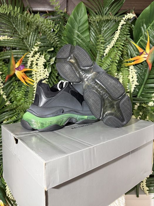 Balenciaga Triple S Black Green Sole
