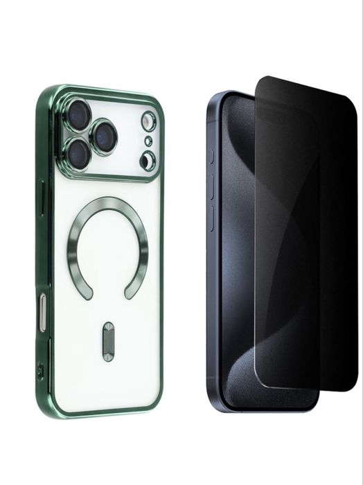 Husa Wireless Luxury + Folie Sticla Iphone 17/17 AIR/17 PRO/17 PRO MAX