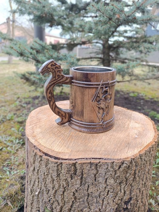 Дървена халба за бира