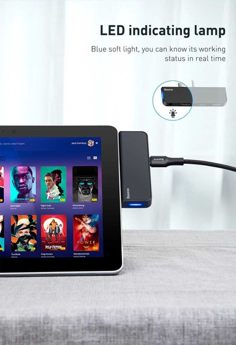 Baseus Hub for Surface Go Pro / PD 60W/ HDMI 4K-30Hz/RJ45 Gigabit