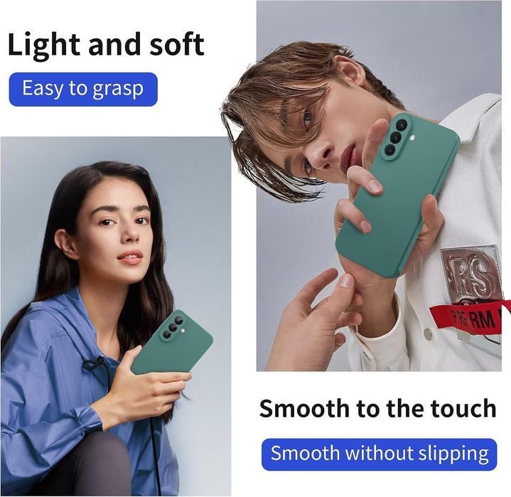 Матов силиконов кейс за samsung galaxy s26 - тъмно зелен - със защита