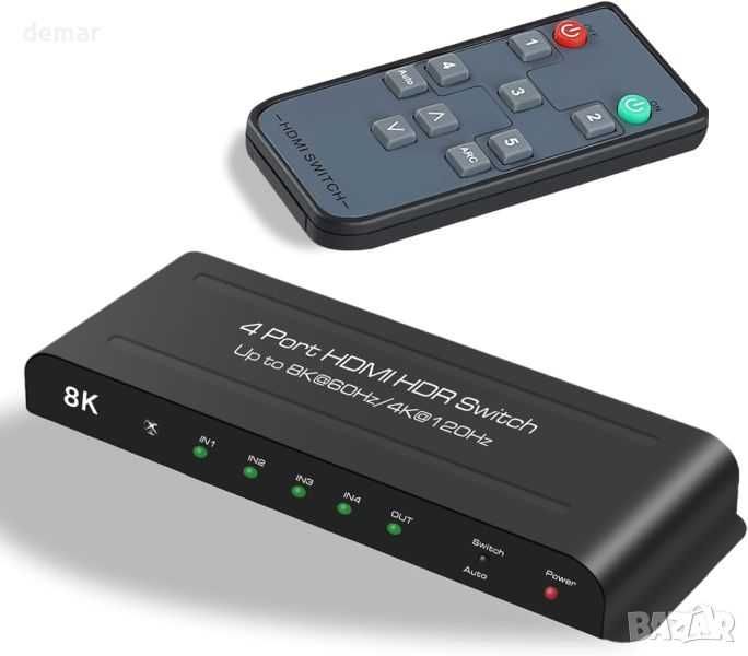 HDMI превключвател 4 порта 8K 60Hz HDMI превключвател 4 входа -1 изход