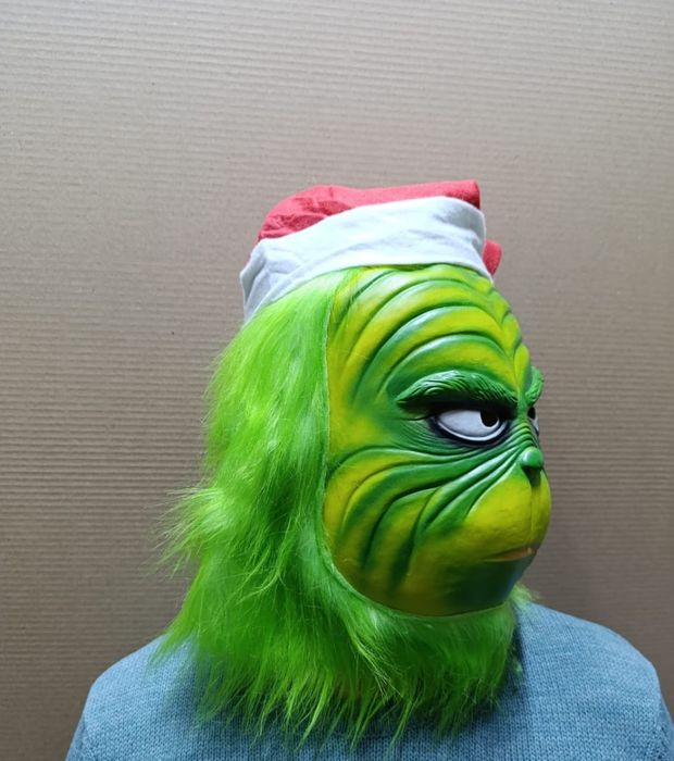 Латексная Маска Гринч с перчатками
