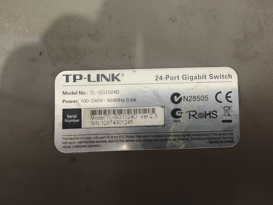 Коммутатор Tp link Tl Sg1024D 24 портовый