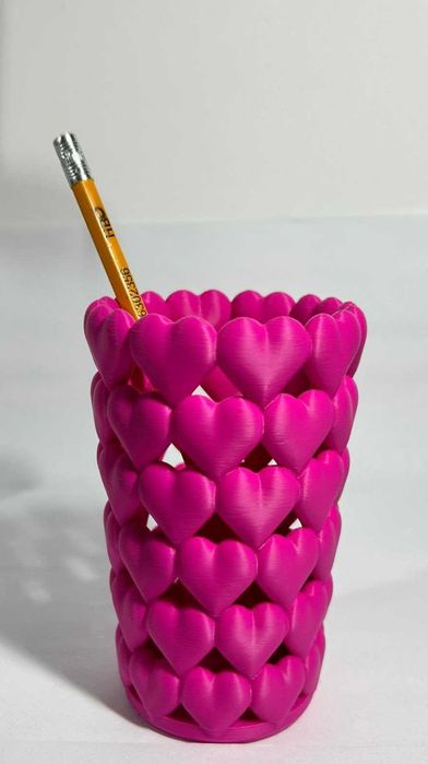 Suport pixuri / pensule machiaj – model inimioare.