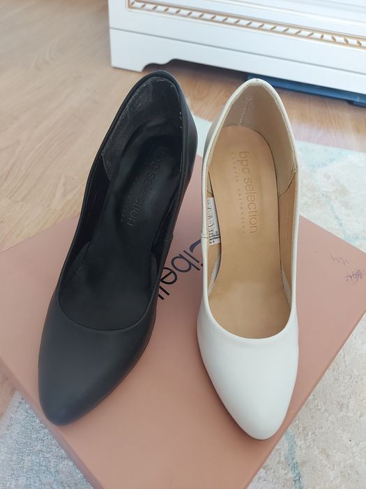 Туфли лодочки черные и белые