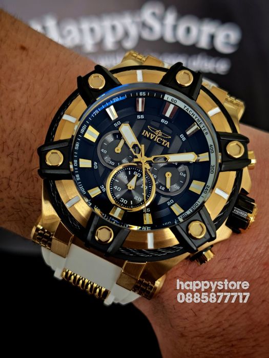 INVICTA Gunmetal white/gold 52 mm, Инвикта нов ръчен часовник